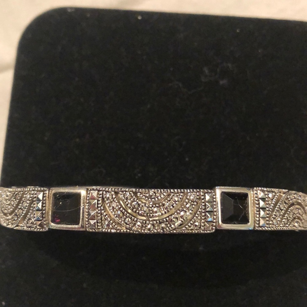 Silver and black bracelet- new